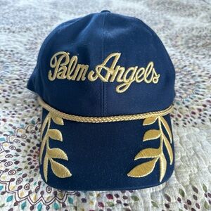 Palm Angels Navy and Gold Captain’s Cap